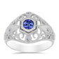 Anillo de Plata con Tanzanita y Topacio Blanco