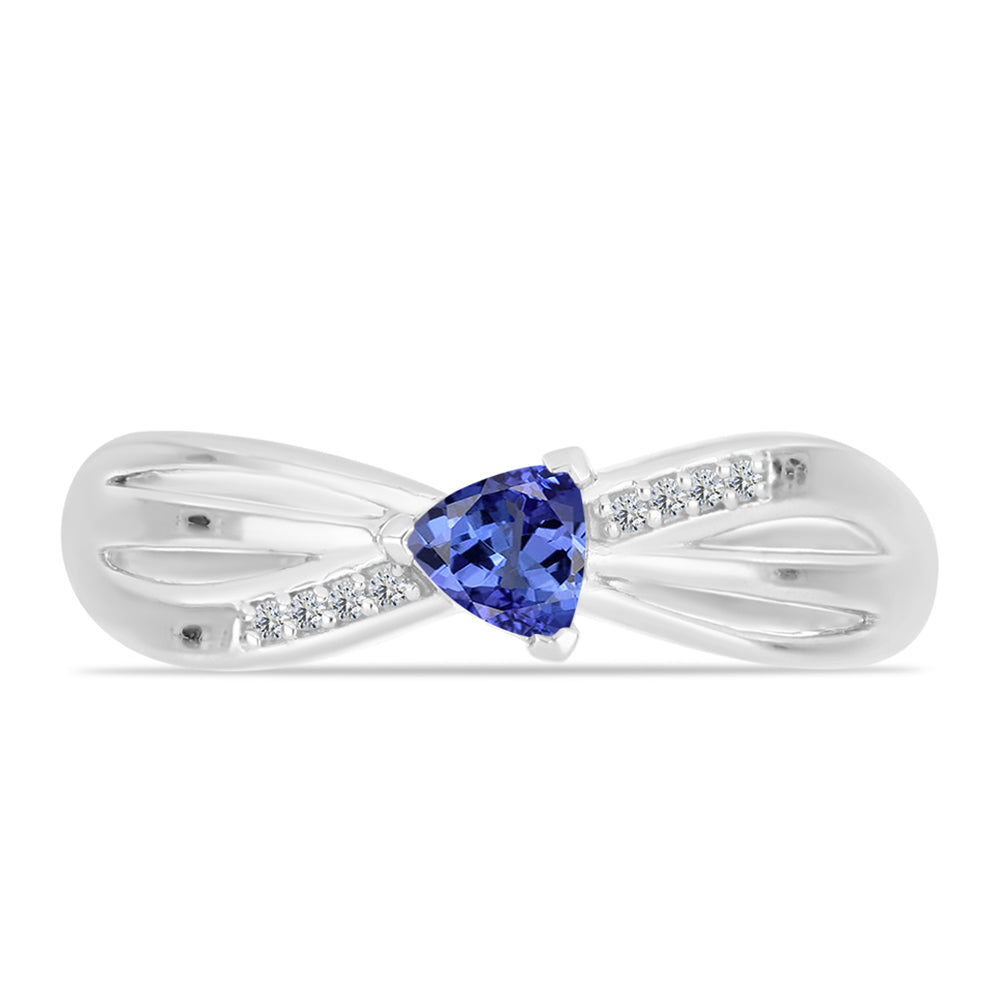 Anillo de Plata con Tanzanita y Topacio Blanco 1 
