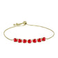 Pulsera de Plata Bañada en Oro con Ágata Roja