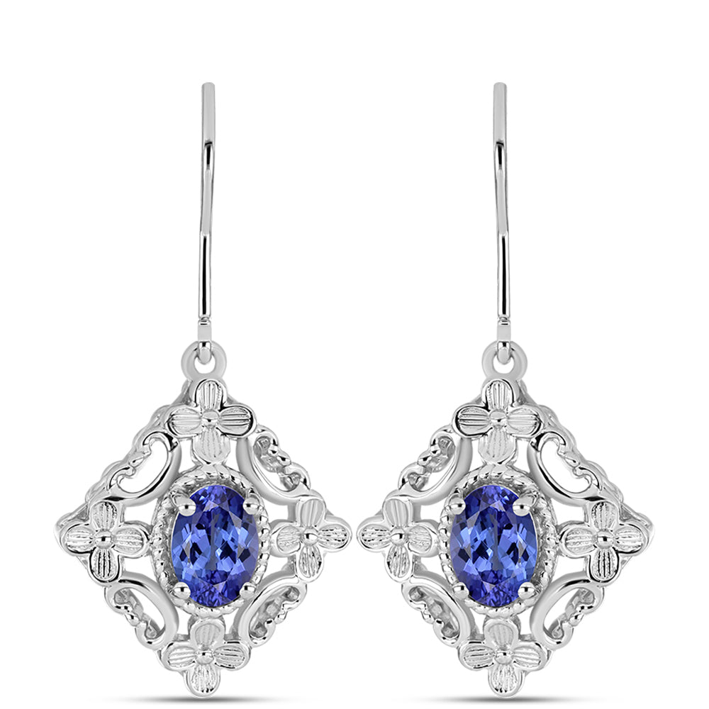 Pendientes de Plata con Tanzanita