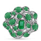 Anillo de Plata con Esmeralda de Brasil y Topacio Blanco