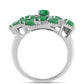Anillo de Plata con Esmeralda de Brasil y Topacio Blanco