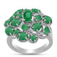 Anillo de Plata con Esmeralda de Brasil y Topacio Blanco