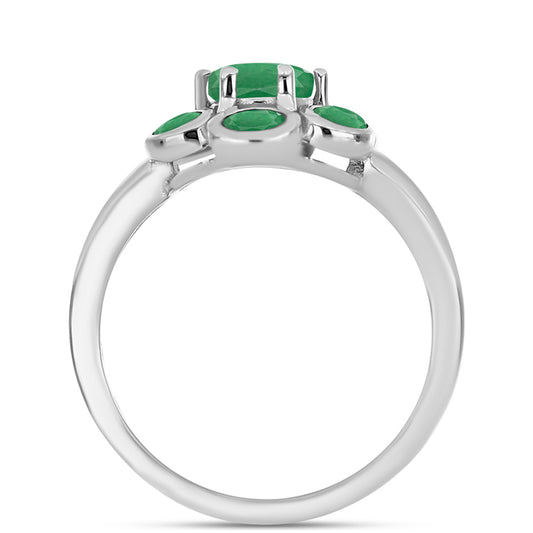 Anillo de Plata con Esmeralda de Brasil