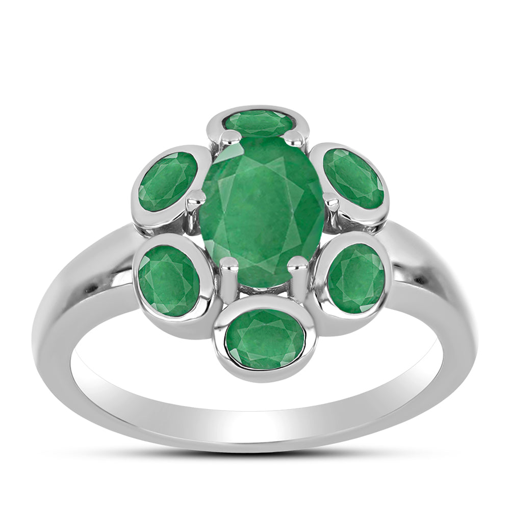 Anillo de Plata con Esmeralda de Brasil
