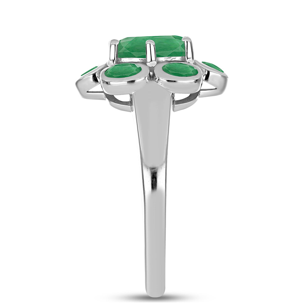 Anillo de Plata con Esmeralda de Brasil 4 