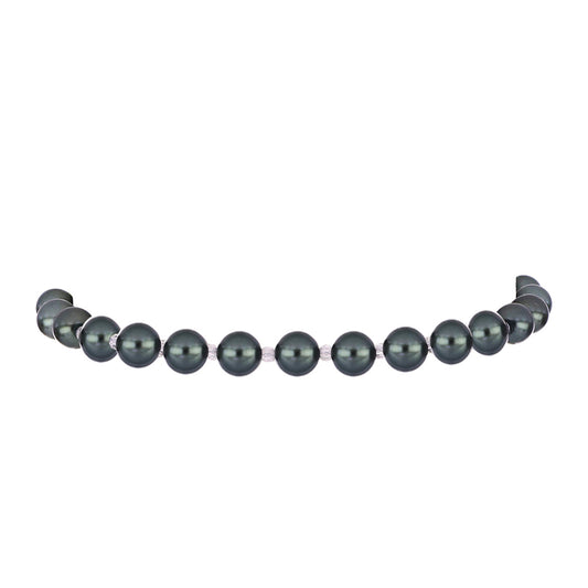 Pulsera de Plata Bañada en Oro con Perla de río Tahiti verde ilusión