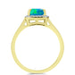 Anillo de Plata Bañada en Oro con Ópalo Azul Paraiba de Etiopía y Topacio Blanco