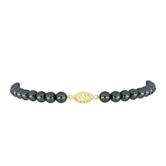Pulsera de Plata Bañada en Oro con Perla de río Tahiti verde ilusión