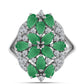 Anillo de Plata con Esmeralda de Brasil y Topacio Blanco