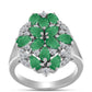 Anillo de Plata con Esmeralda de Brasil y Topacio Blanco