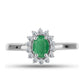 Anillo de Plata con Esmeralda de Brasil y Topacio Blanco