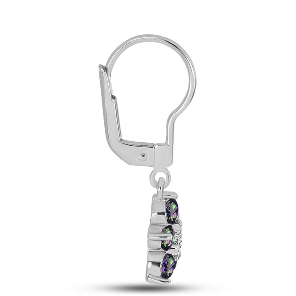 Pendientes de Plata con Topacio Místico y Topacio Blanco 2 