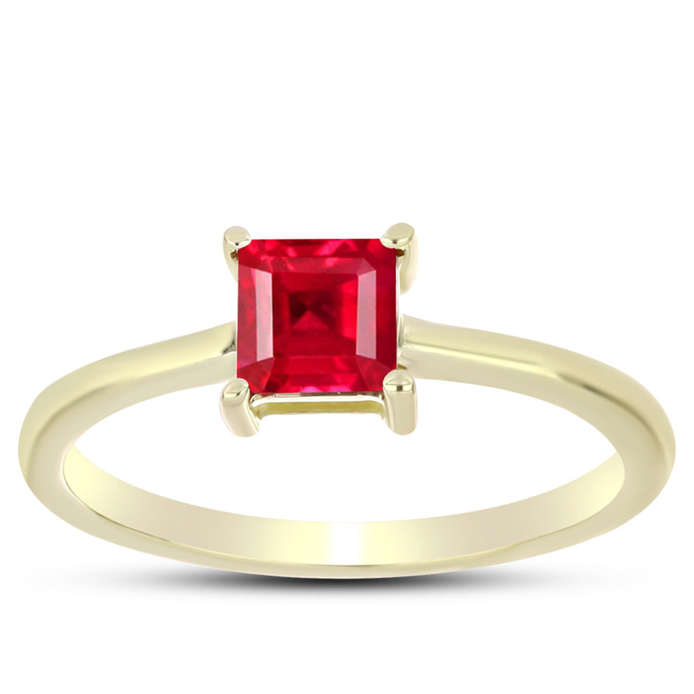Anillo de Plata Bañada en Oro con Ágata Roja 3 
