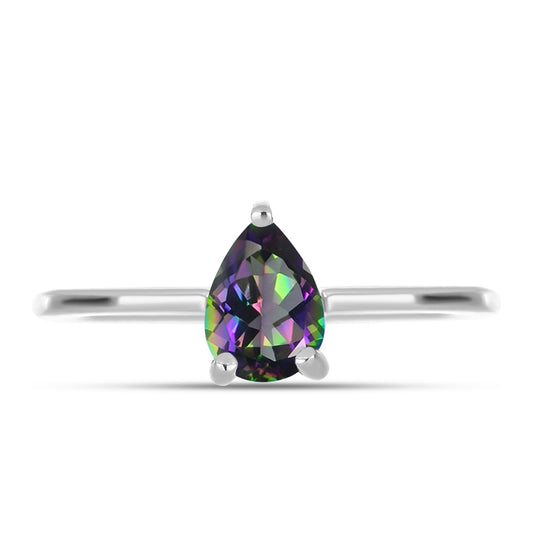 Anillo de Plata con Topacio Místico