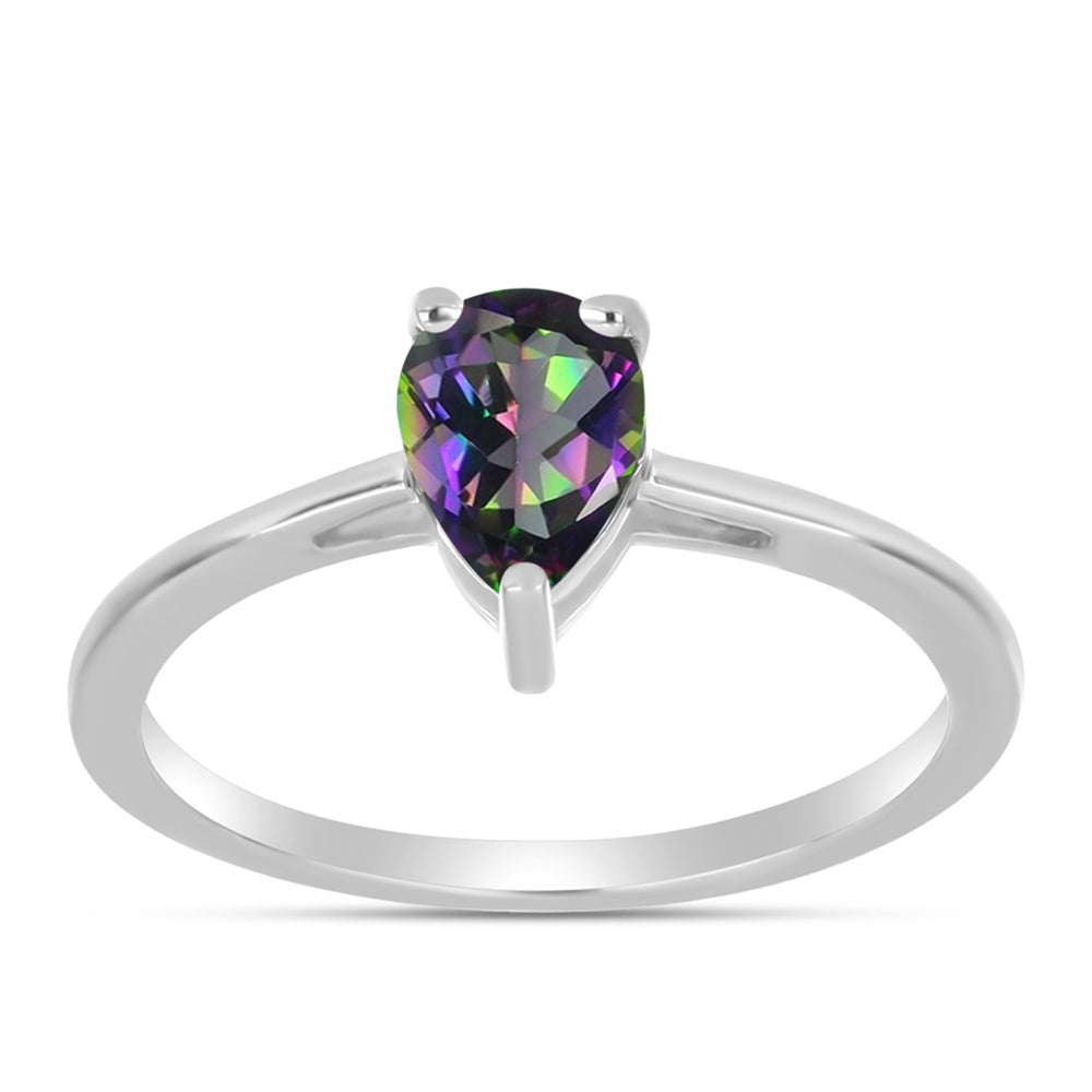 Anillo de Plata con Topacio Místico