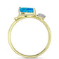 Anillo de Plata Bañada en Oro con Ópalo Azul Paraiba de Etiopía y Topacio Blanco