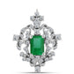 Broche de Plata con Esmeralda de Brasil y Topacio Blanco