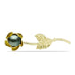 Broche de Plata Bañada en Oro con Perla de río Tahiti verde ilusión