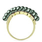 Anillo de Plata Bañada en Oro con Perla de río Tahiti verde ilusión
