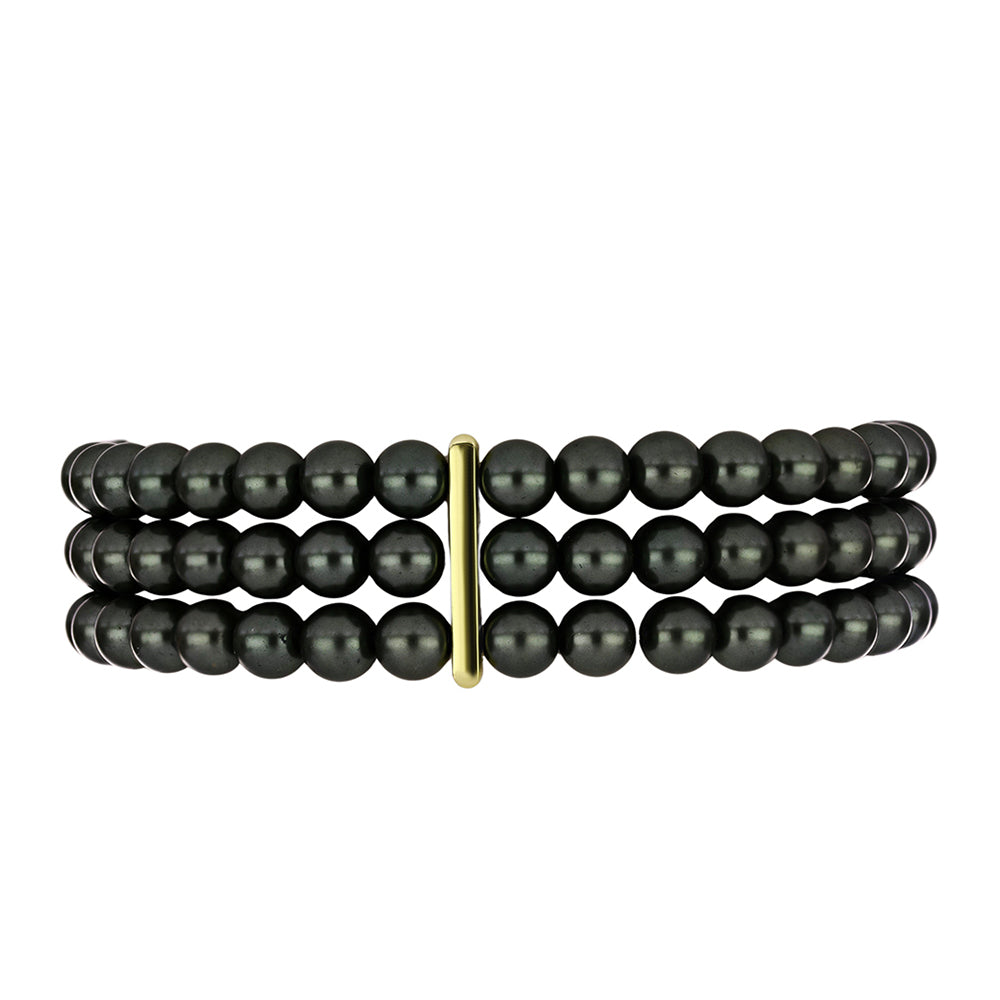Pulsera de Plata Bañada en Oro con Perla de río Tahiti verde ilusión 1 