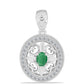 Colgante de Plata con Esmeralda de Brasil y Topacio Blanco