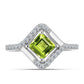 Anillo de Plata con Peridoto de Changbai y Topacio Blanco