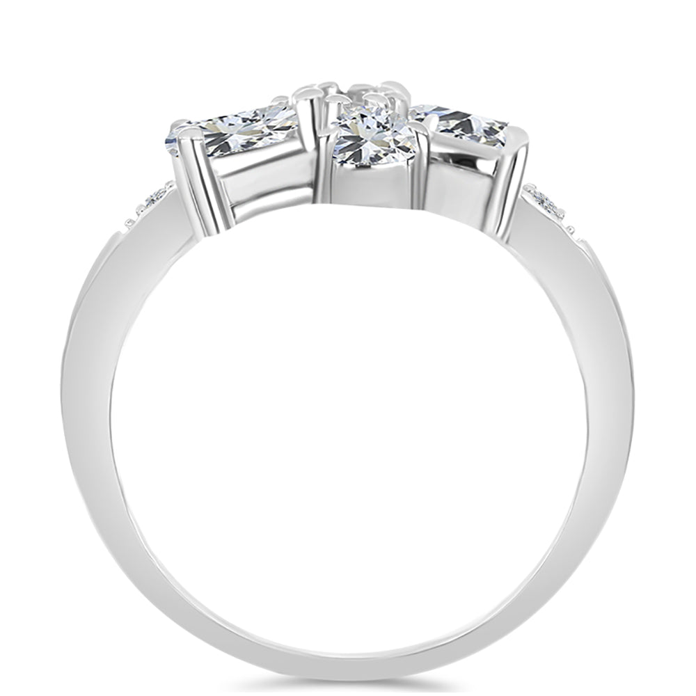 Anillo de Plata con Peridoto de Changbai y Topacio Blanco 2 