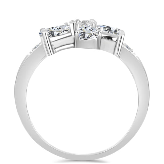 Anillo de Plata con Peridoto de Changbai y Topacio Blanco