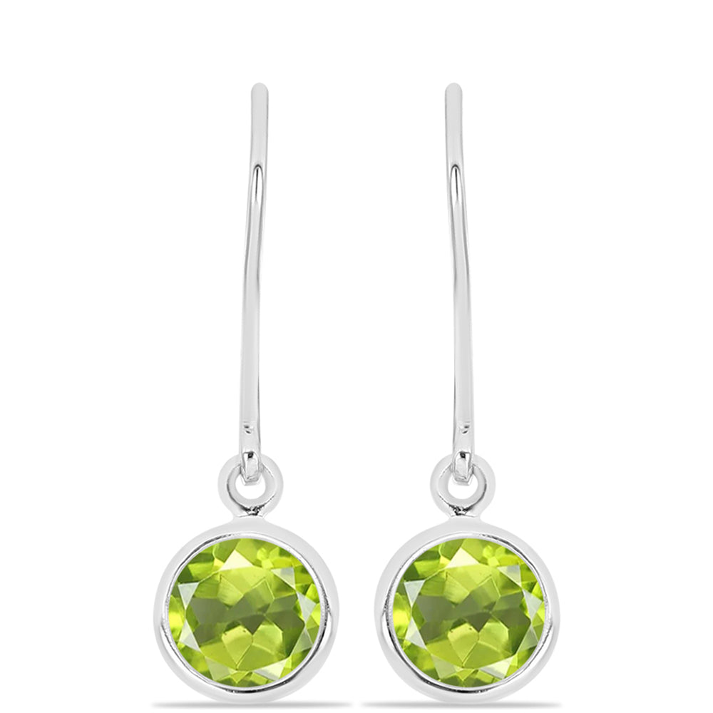 Conjunto de Plata con Peridoto de Changbai y Piedra Lunar Arco Iris ( Pendientes )
