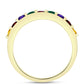 Anillo de Plata Bañada en Oro con Amatista de Marruecos y Citrino de los Montes Urales