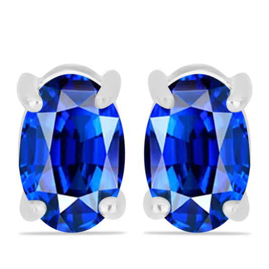 Pendientes de Plata con Zafiro Azul Australiano