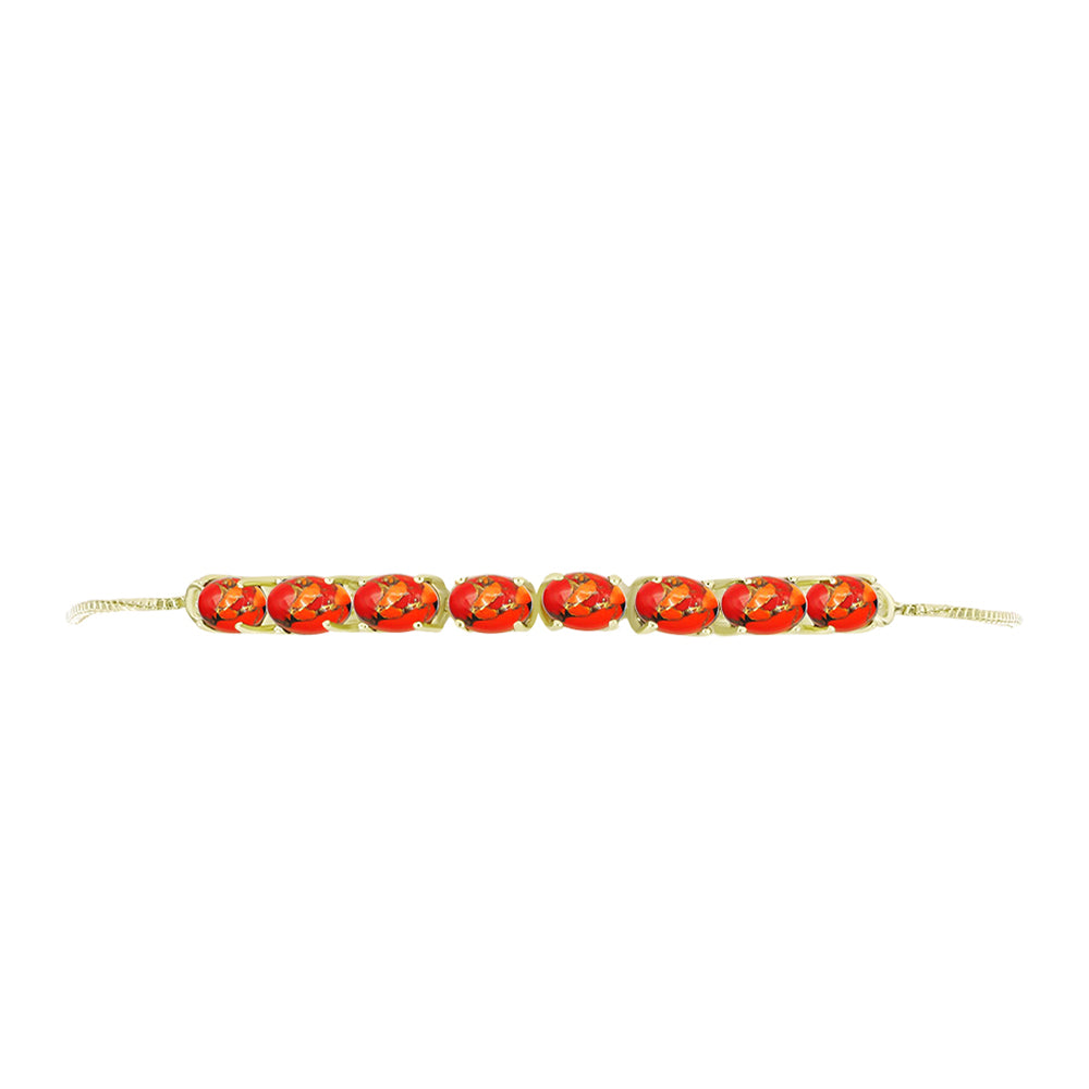 Pulsera de Plata Bañada en Oro con Turquesa de Mohave