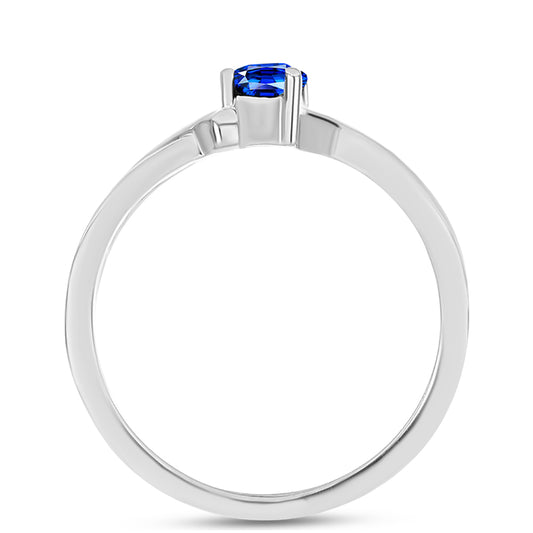 Anillo de Plata con Zafiro Azul Australiano
