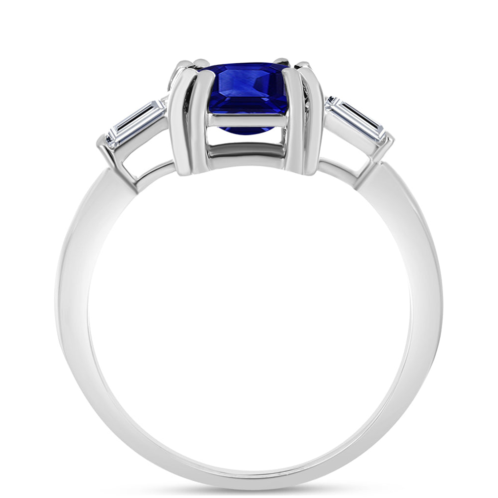Anillo de Plata con Zafiro Azul Australiano y Topacio Blanco