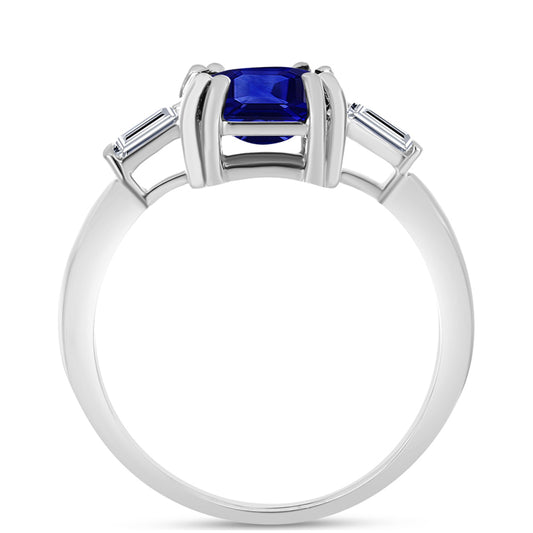 Anillo de Plata con Zafiro Azul Australiano y Topacio Blanco