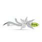 Broche de Plata con Peridoto de Changbai y Topacio Blanco