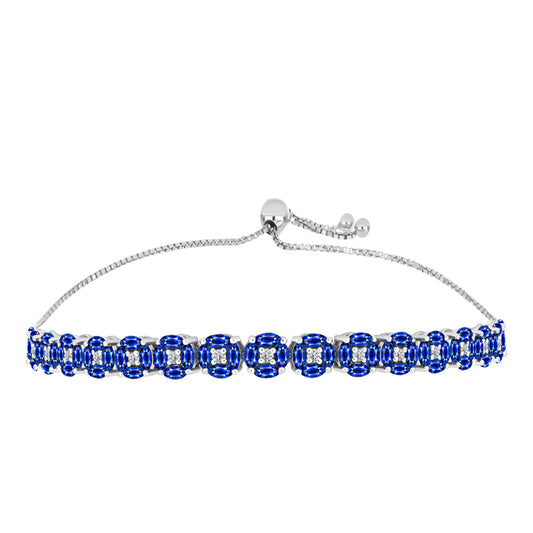 Pulsera de Plata con Zafiro Azul Australiano y Topacio Blanco