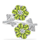 Anillo de Plata con Peridoto de Changbai y Topacio Blanco