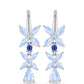 Pendientes de Plata con Zafiro Azul Australiano y Piedra Lunar Arco Iris