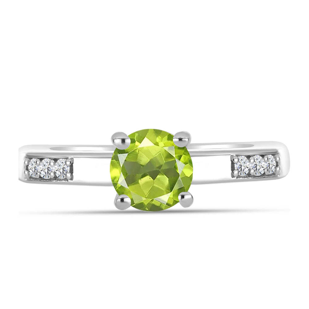 Anillo de Plata con Peridoto de Changbai y Topacio Blanco 1 