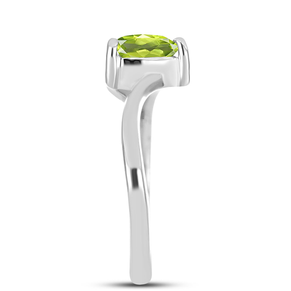 Anillo de Plata con Peridoto de Changbai y Topacio Blanco