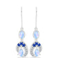 Pendientes de Plata con Zafiro Azul Australiano y Piedra Lunar Arco Iris