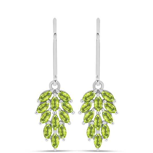 Pendientes de Plata con Peridoto de Changbai