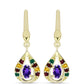Pendientes de Plata Bañada en Oro con Amatista de Marruecos y Citrino de los Montes Urales
