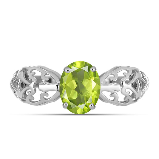 Anillo de Plata con Peridoto de Changbai