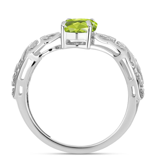 Anillo de Plata con Peridoto de Changbai