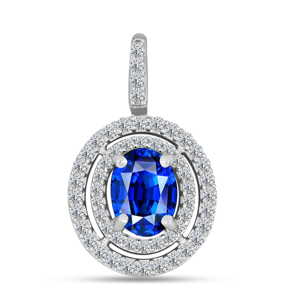 Colgante de Plata con Zafiro Azul Australiano y Topacio Blanco