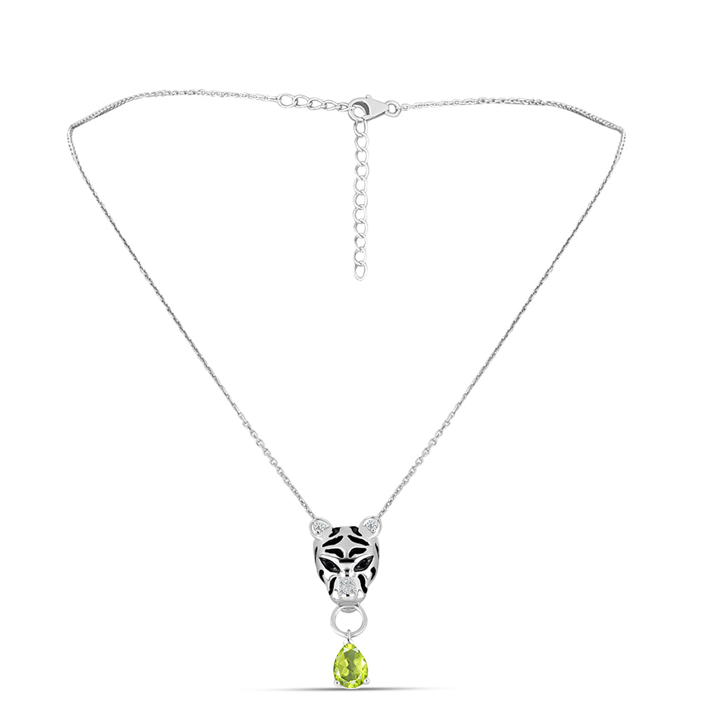 Collar de Plata con Peridoto de Changbai y Espinela Negra 1 