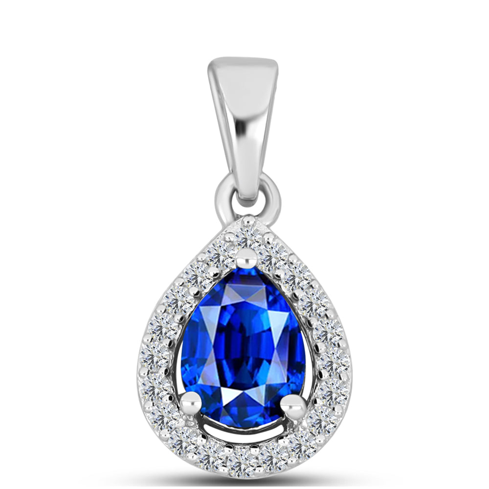 Colgante de Plata con Zafiro Azul Australiano y Topacio Blanco